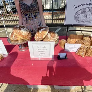 Table of foods for sale