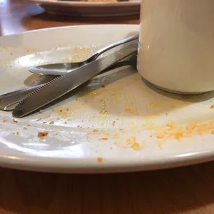 A plate licked clean