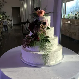 a wedding cake on a table