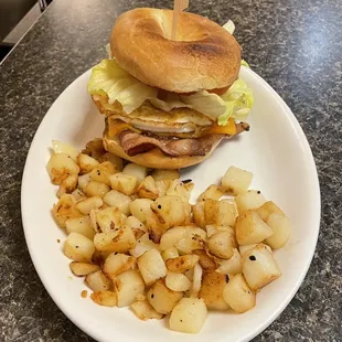 Breakfast Sandwich with Fried Potatoes