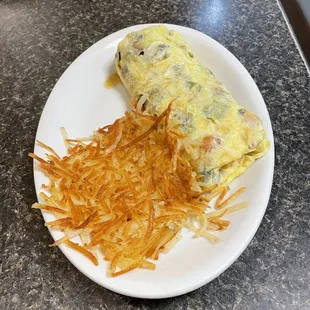 Western Omelette with Hashbrowns