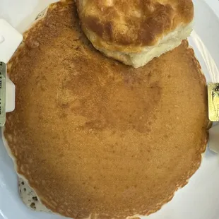 Single Pancake and Biscuit