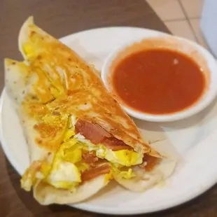 Sausage breakfast burrito