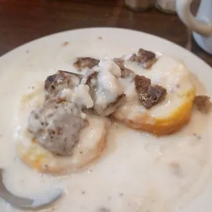 Biscuits,  sausage, and gravy $4.50
