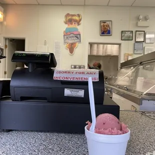 a cone of ice cream