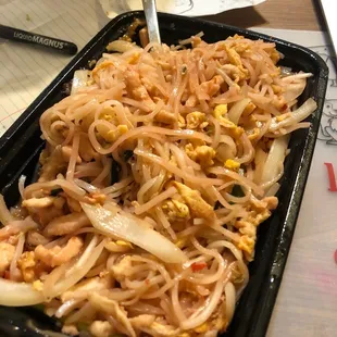 I am not sure this is even real chicken in the pad Thai