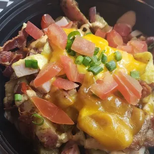 Home fries Potato Bowl with Bacon,  Eggs &amp; Cheese