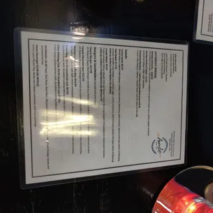 the menu