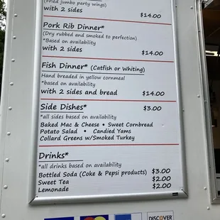 menu