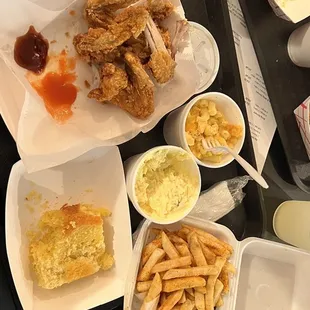 4 wings/2 sides added 2 additional sides