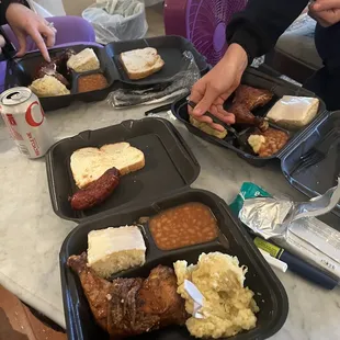 a table full of food