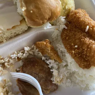 fried chicken and rice