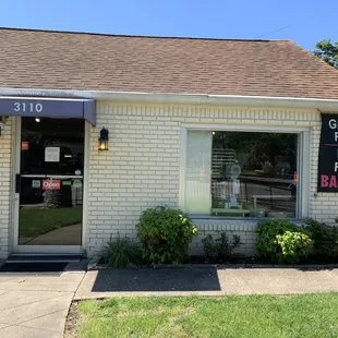 the front of the building