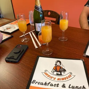 a menu for breakfast and lunch