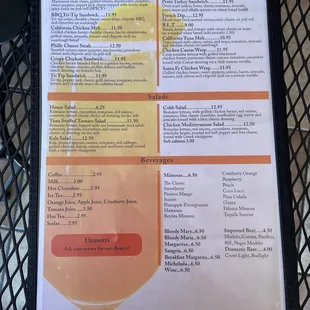 menu