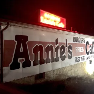 You will see Annie's from the highway.