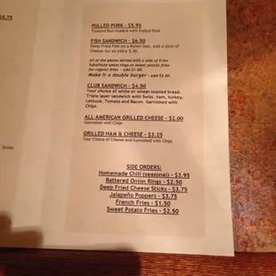 the menu