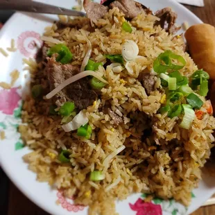 Beef fried rice.