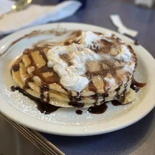 Family all shared these delicious pancakes.