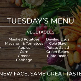 Tuesday&apos;s Lunch Menu