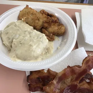 Biscuits,bacon and pork tenderloin