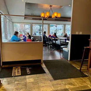 The front of the downstairs dining area