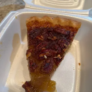 Annie's store bought pecan pie. I counted 10 pieces of pecans. How many can you spot?