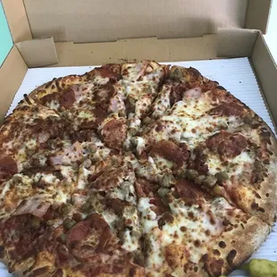 Meat pizza with nice toppings