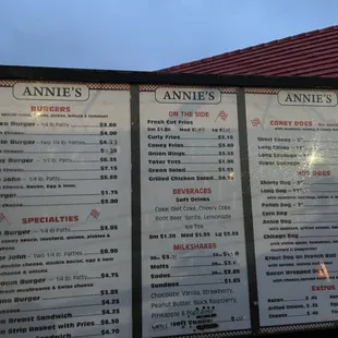 Drive thru menu 2/1/2021