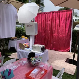 Annnd...Action! Half-Pint Photo Booth, a little shorter for smaller kids! at H's 4th birthday tie-die and disco dance party. Jul 2023