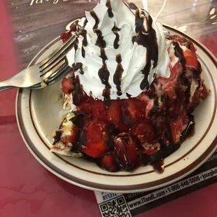 Banana split cheesecake. Pretty good.