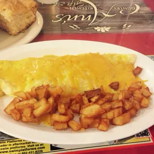Western omelette with home fries