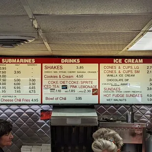 Menu inside as of 8/13/2022
