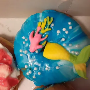 A gummy mermaid donut! So beautiful I had to take a picture before I ate it.