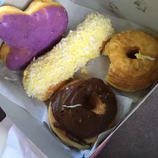 Easter bunny. Pineapple coconut Chocolate and glazed cronut