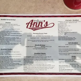 Breakfast Menu