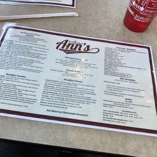 Breakfast Menu was huge and so many great options!