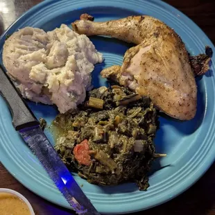 1/4 Dark with Greens and Potato Salad