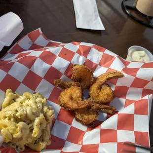 Kid's Tropical Shrimp and Mac and Cheese