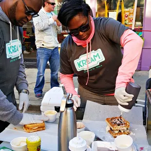 Oak Street Ice Cream Parlor Kream serving up some goodies at Oak St Po Boy Fest