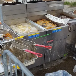 Catfish and soft shell crab frying