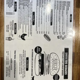 Other side of menu