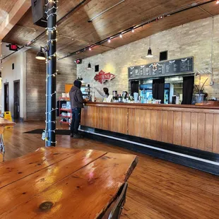 a man standing at the counter