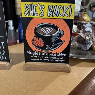 Description of the Maple Pie Spice Latte