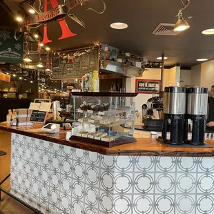 a coffee shop counter