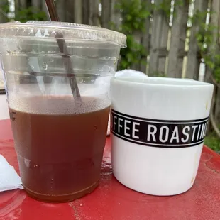 a cup of coffee and a cup of coffee