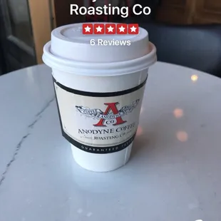 Coffee from my check-in  Really good almond milk latte!!!!