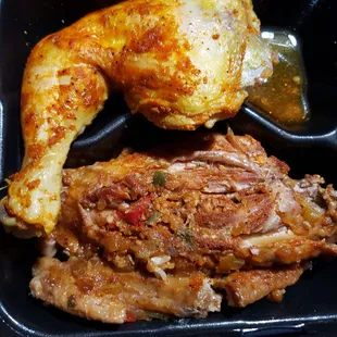 Stuffed Turkey wing with baked chicken