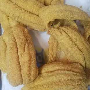 a pile of fried food