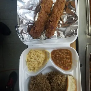 a tray of food